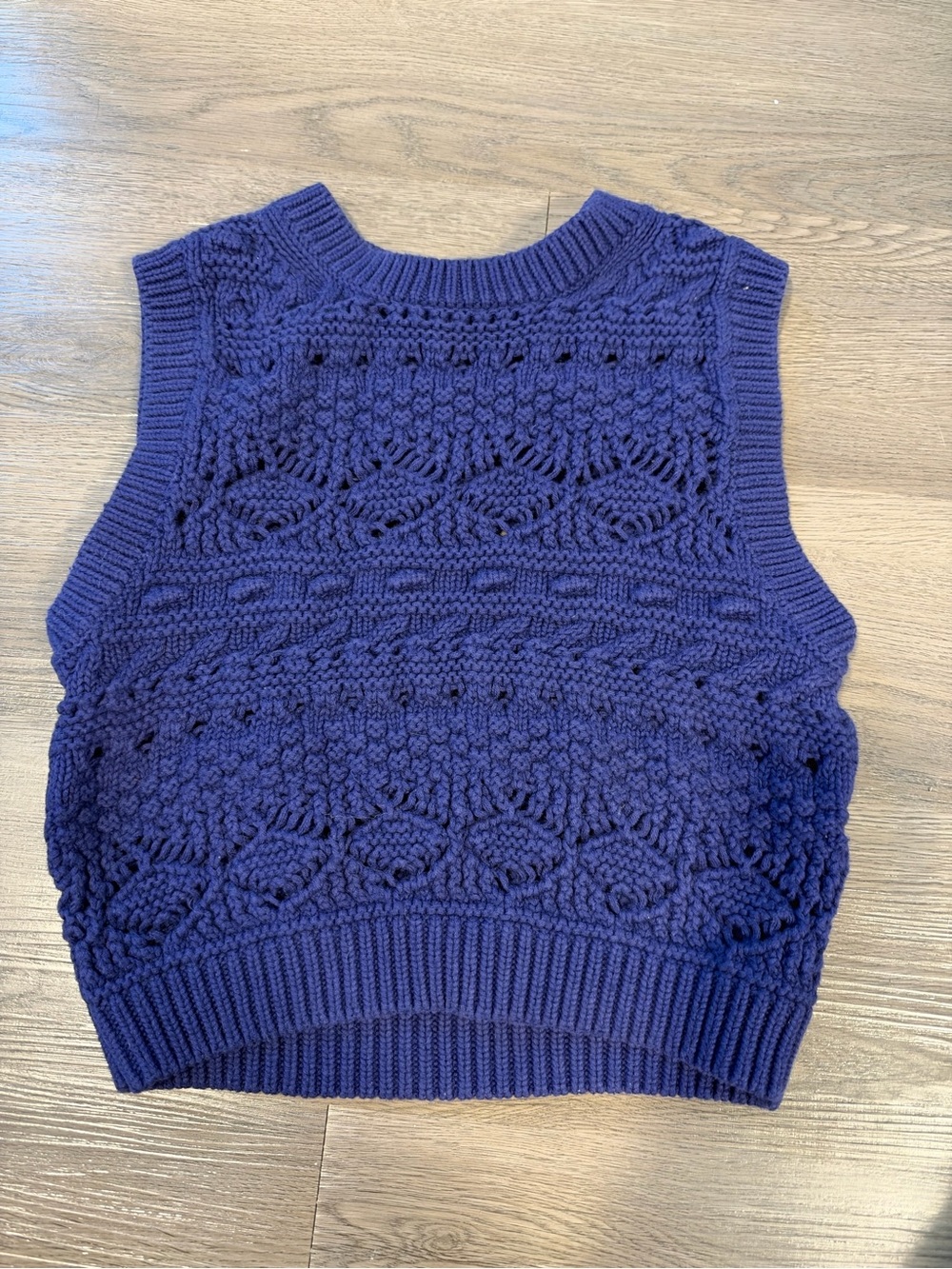 Madewell Navy Knit Cable Sweater Vest